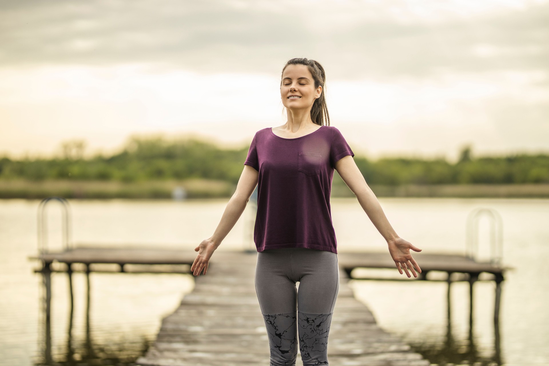 Fit woman doing Mountain pose